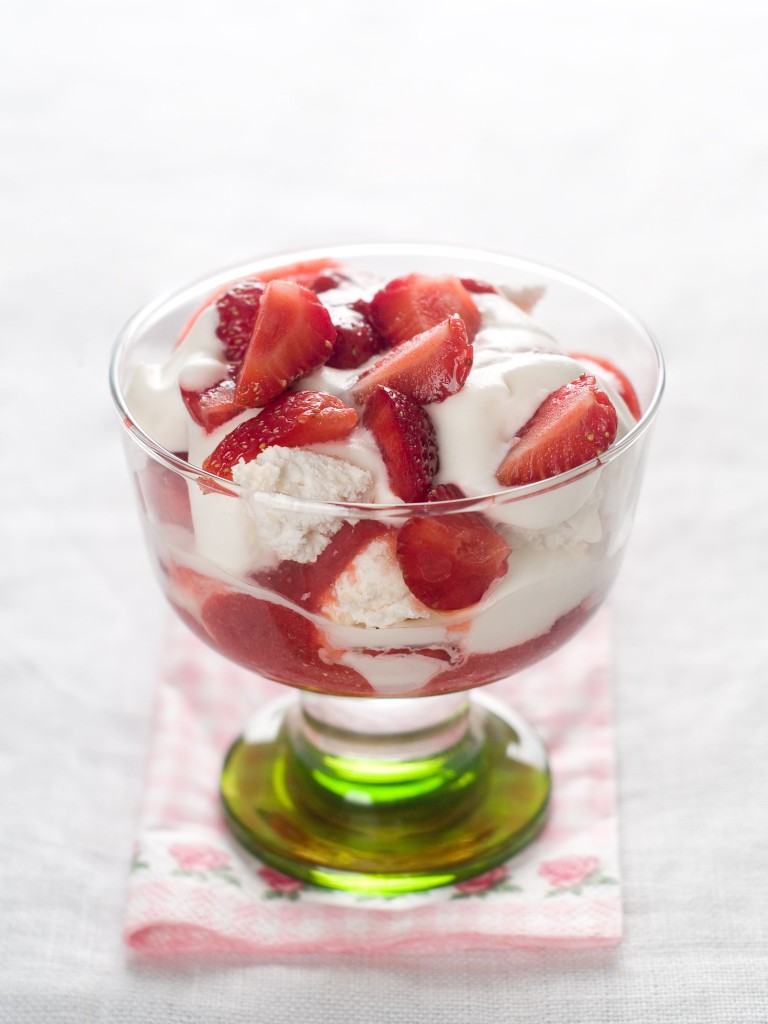 strawberry dessert in glass