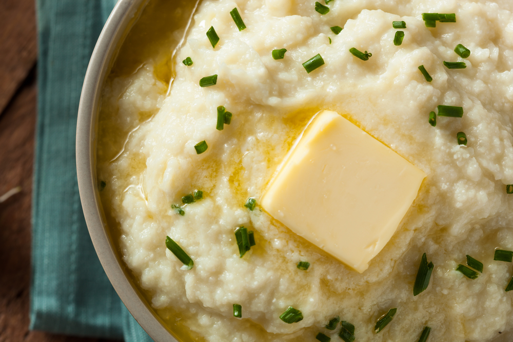 Cauliflower mashed "potatoes."