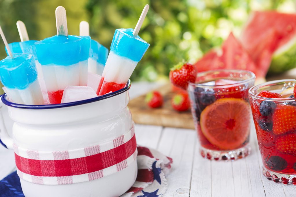 Keto-Friendly Red, White, and Blue Popsicles 